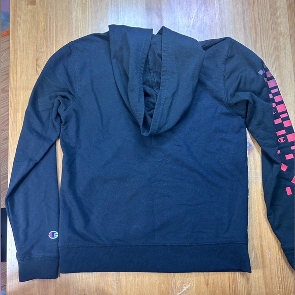 Champion- Black Hoodie with Red Square Design - Picture 5 of 5